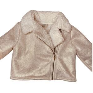 OshKosh Genuine Kids Toddler Coat Rose Gold Sherpa Lined 3T Boujie Luxe